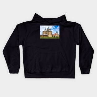 Orthodox Church against bright blue sky Kids Hoodie